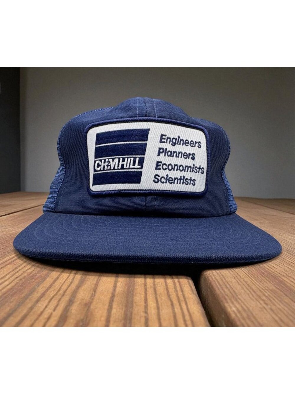 Vintage CH2M Hill Snapback Trucker Hat Engineers Mesh Back Boise Idaho
